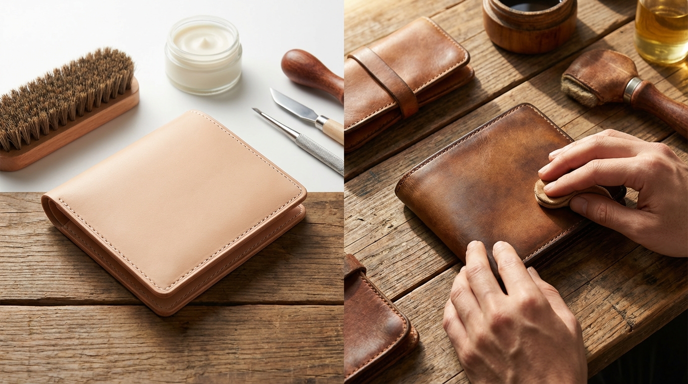 革財布の経年変化を早める方法
