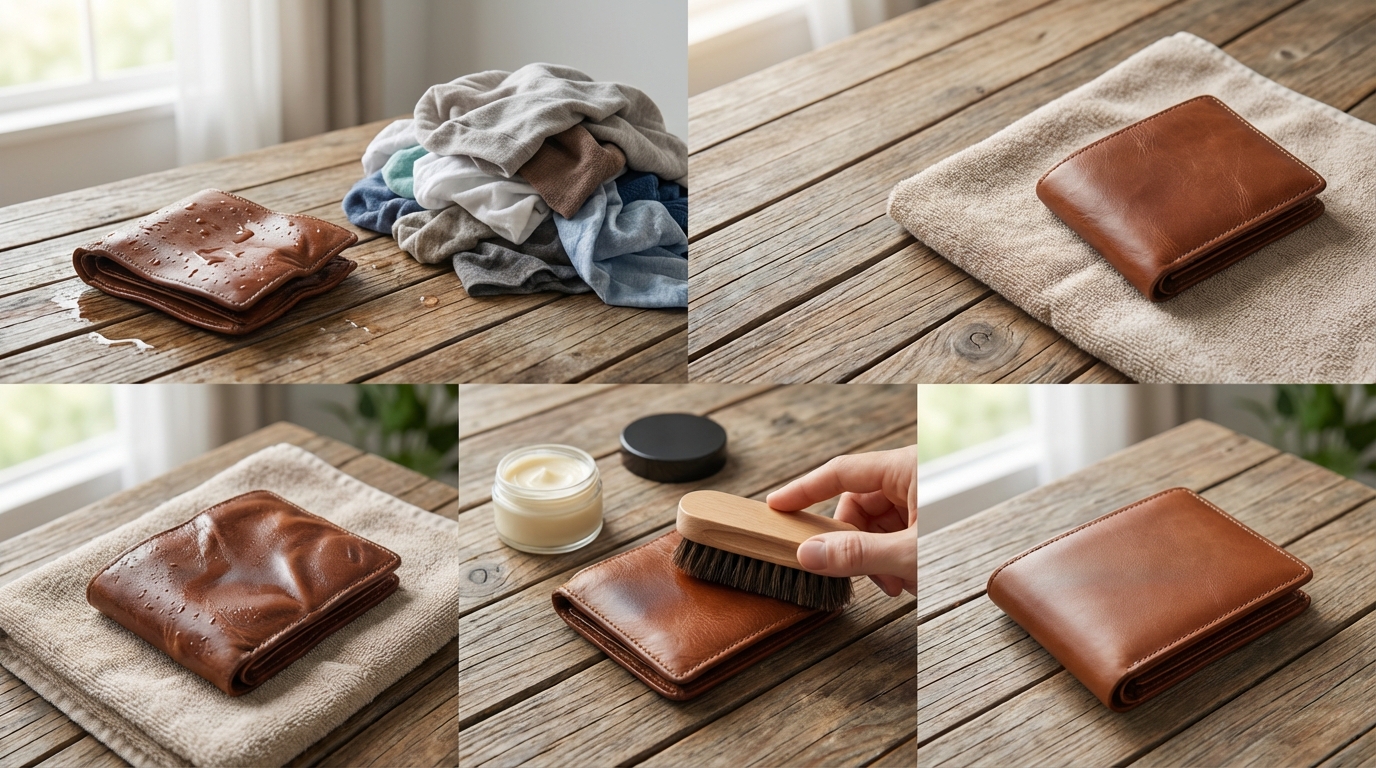 洗濯機で洗ってしまった革財布の復活方法