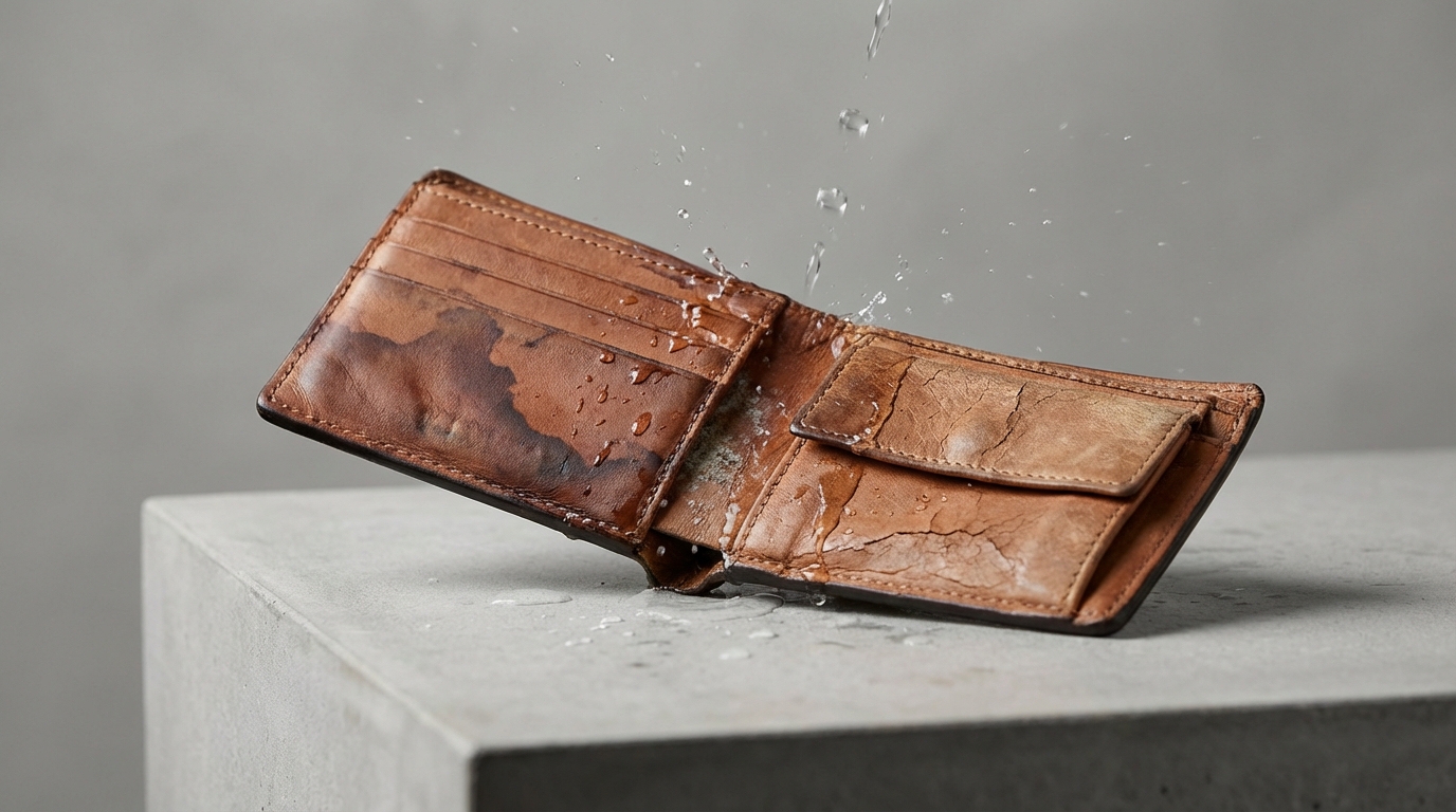なぜ革財布は水に弱い？水洗いで起こる4つのトラブル