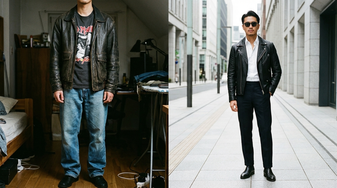 【結論】革ジャンがダサいかどうかは「着こなし次第」で決まる