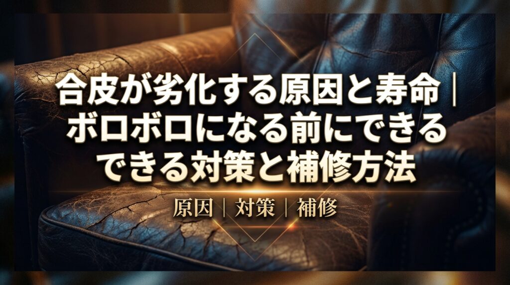 合皮が劣化する原因と寿命｜ボロボロになる前にできる対策と補修方法