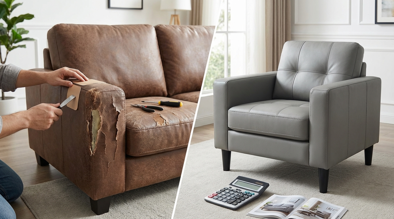 合皮の補修か買い替えか?判断基準と費用の目安