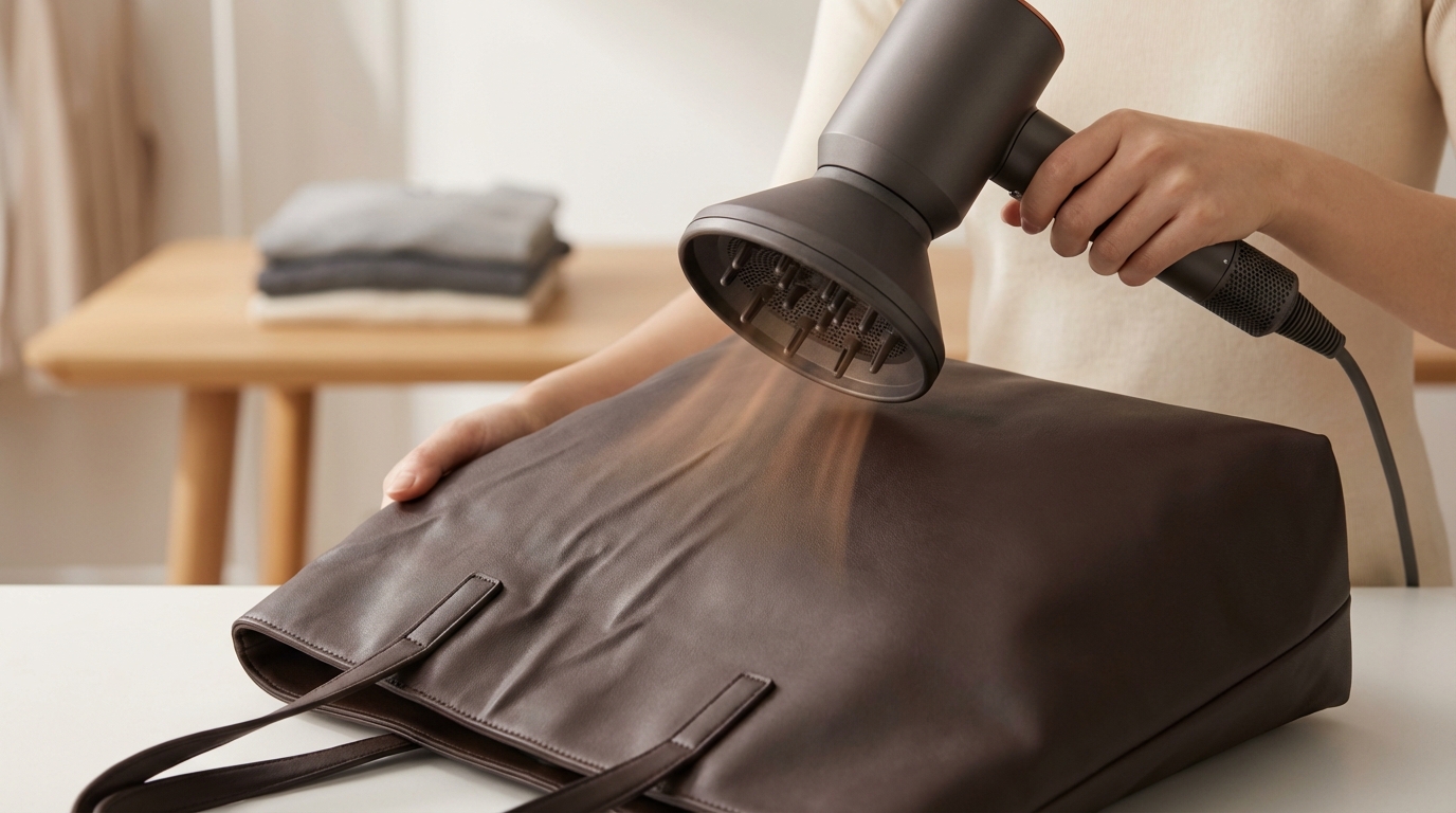 合皮のしわ取り方法②ドライヤー【手軽でおすすめ】