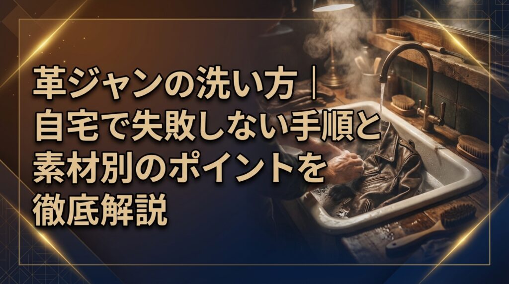 革ジャンの洗い方｜自宅で失敗しない手順と素材別のポイントを徹底解説