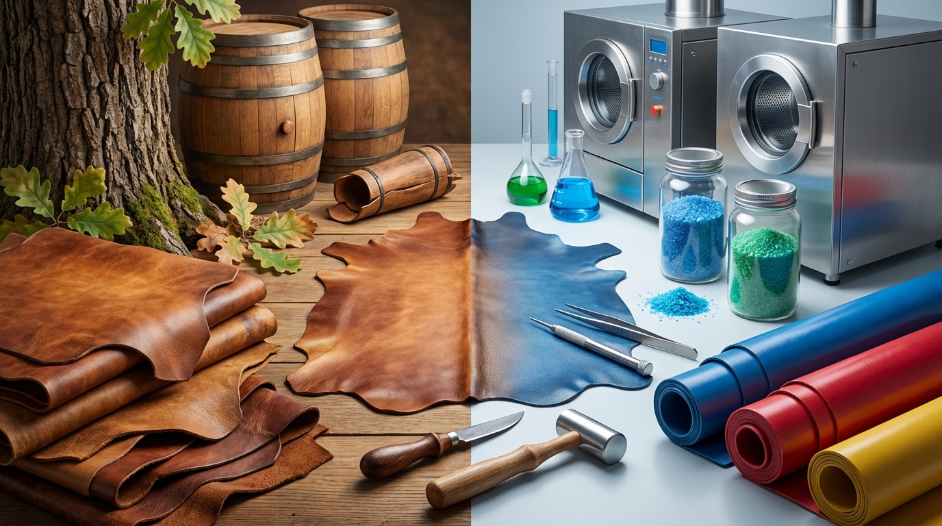 本革の鞣し（なめし）方法｜タンニン鞣しとクロム鞣しの違い