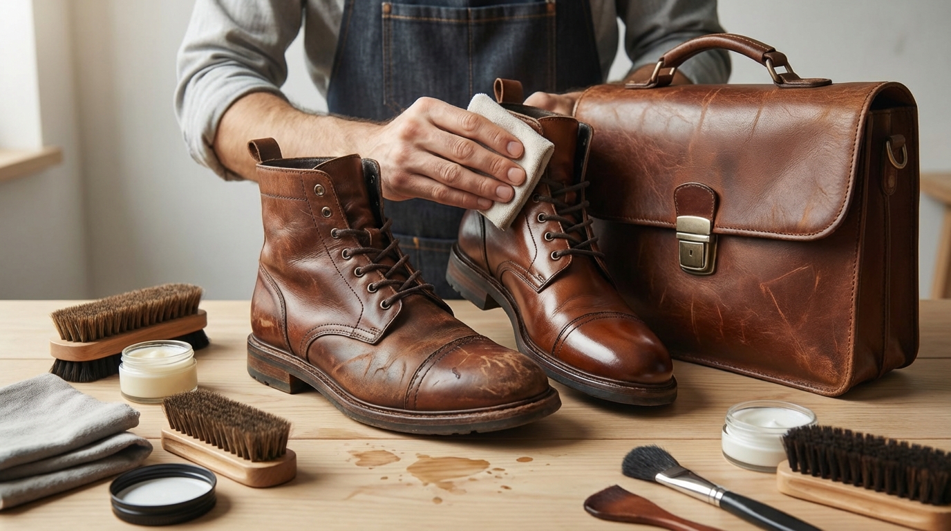 革の傷・シミを磨きで目立たなくする方法