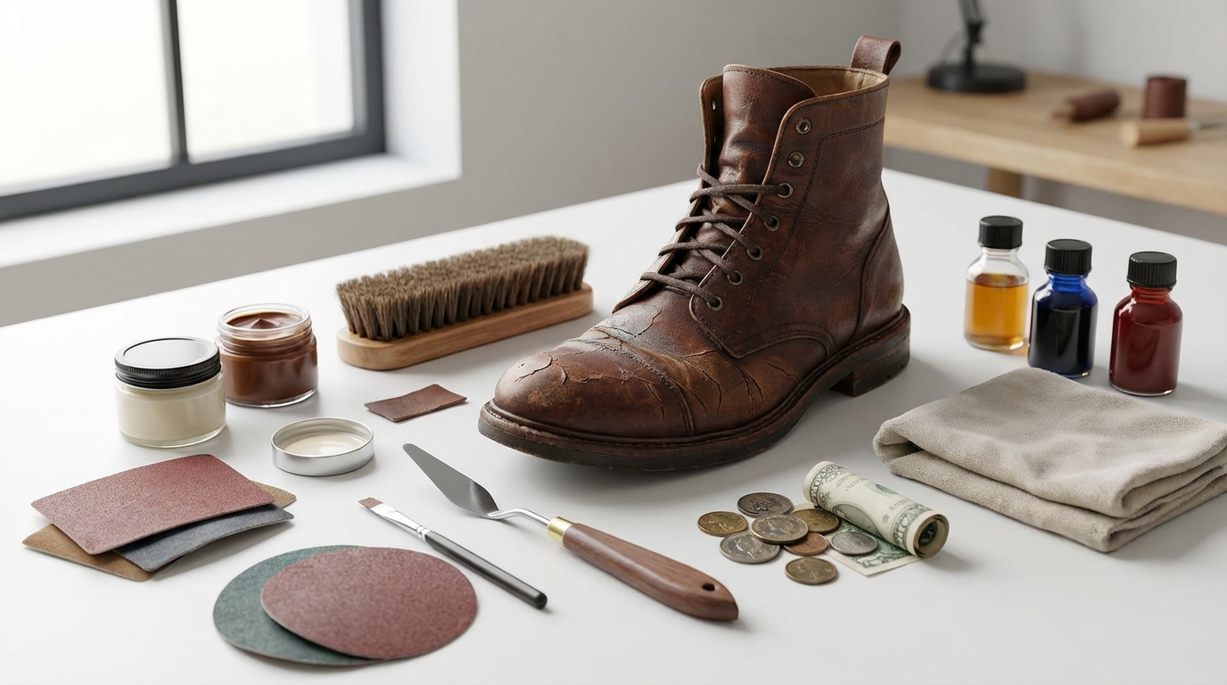 革製品のひび割れ補修に必要な道具と費用