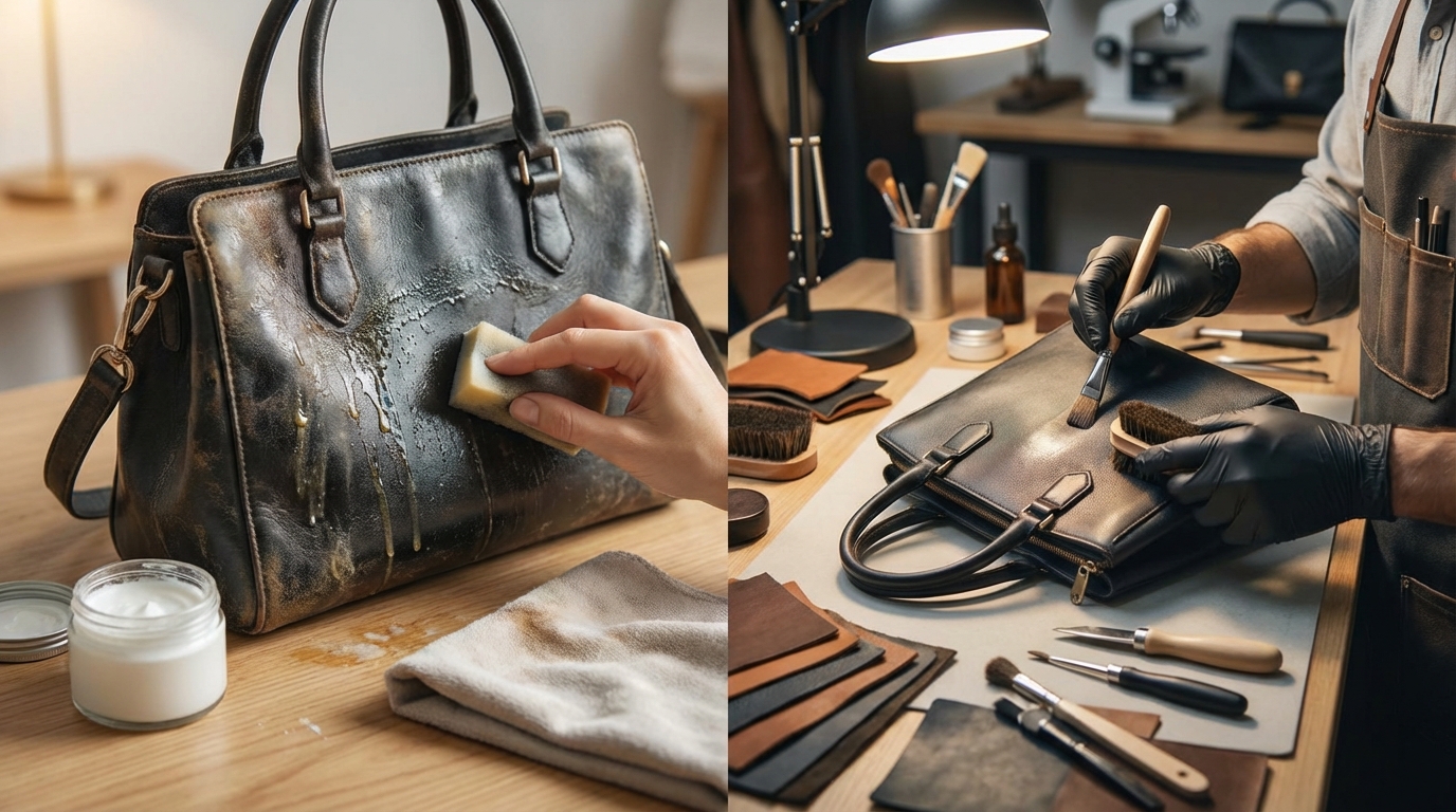 革製品のベタベタは自分で直す?業者に頼む?判断基準