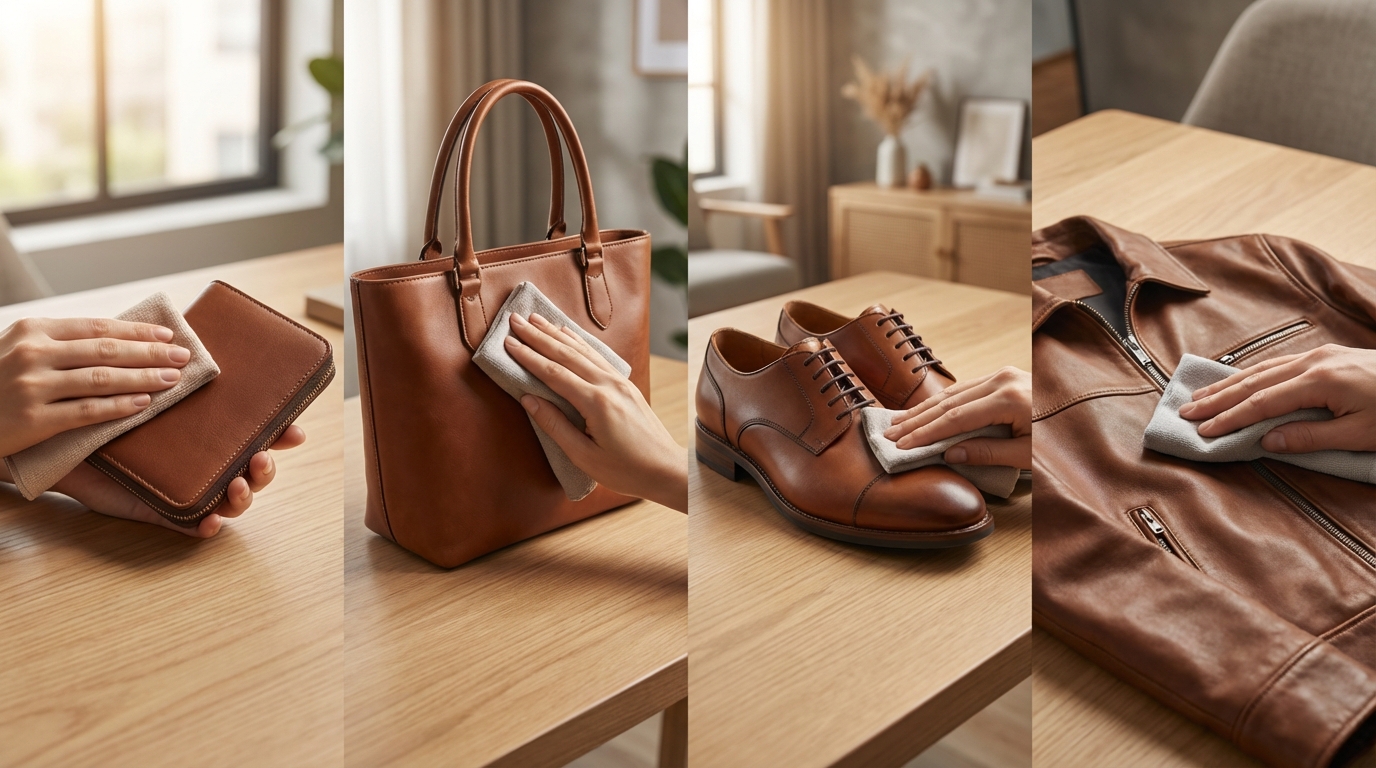 【アイテム別】革財布・バッグ・靴・ジャケットの乾拭きポイント