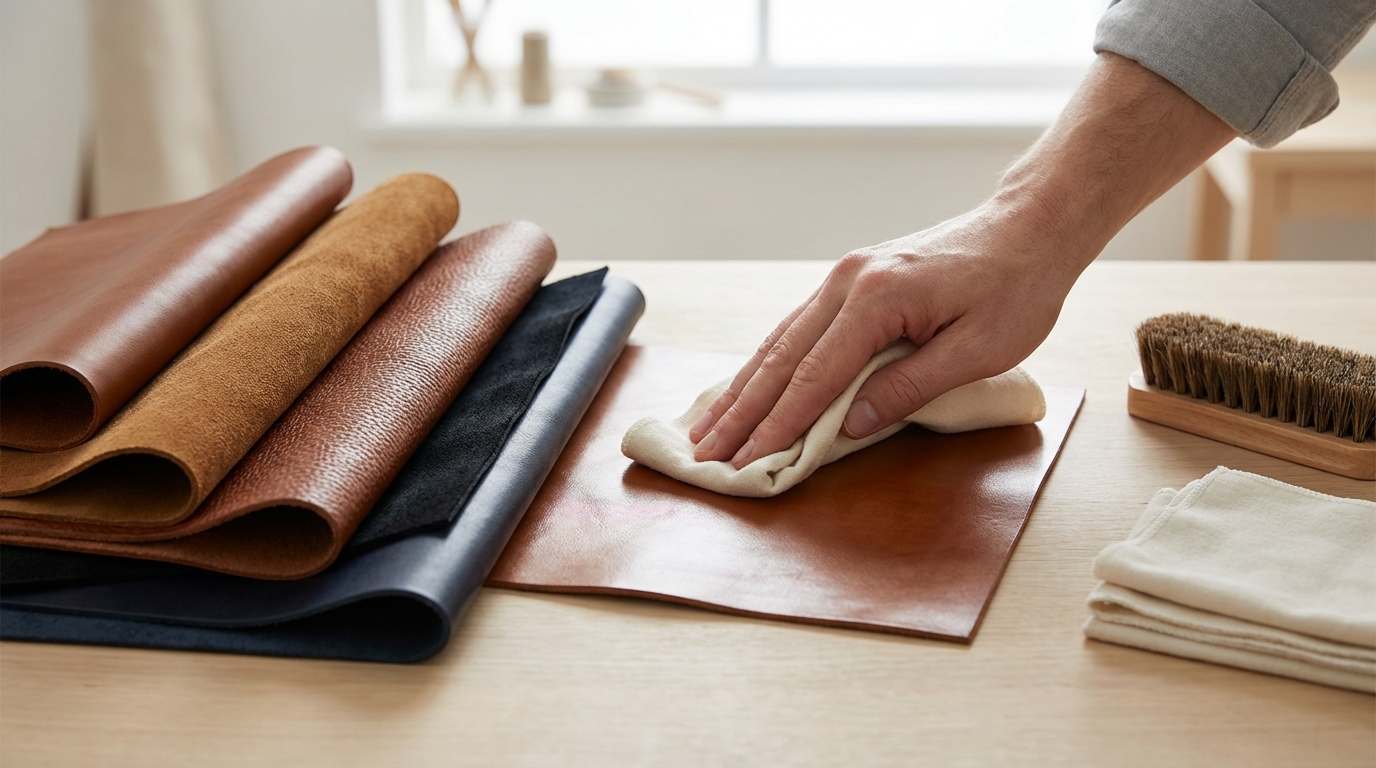 革の種類別｜乾拭きの適性と注意点