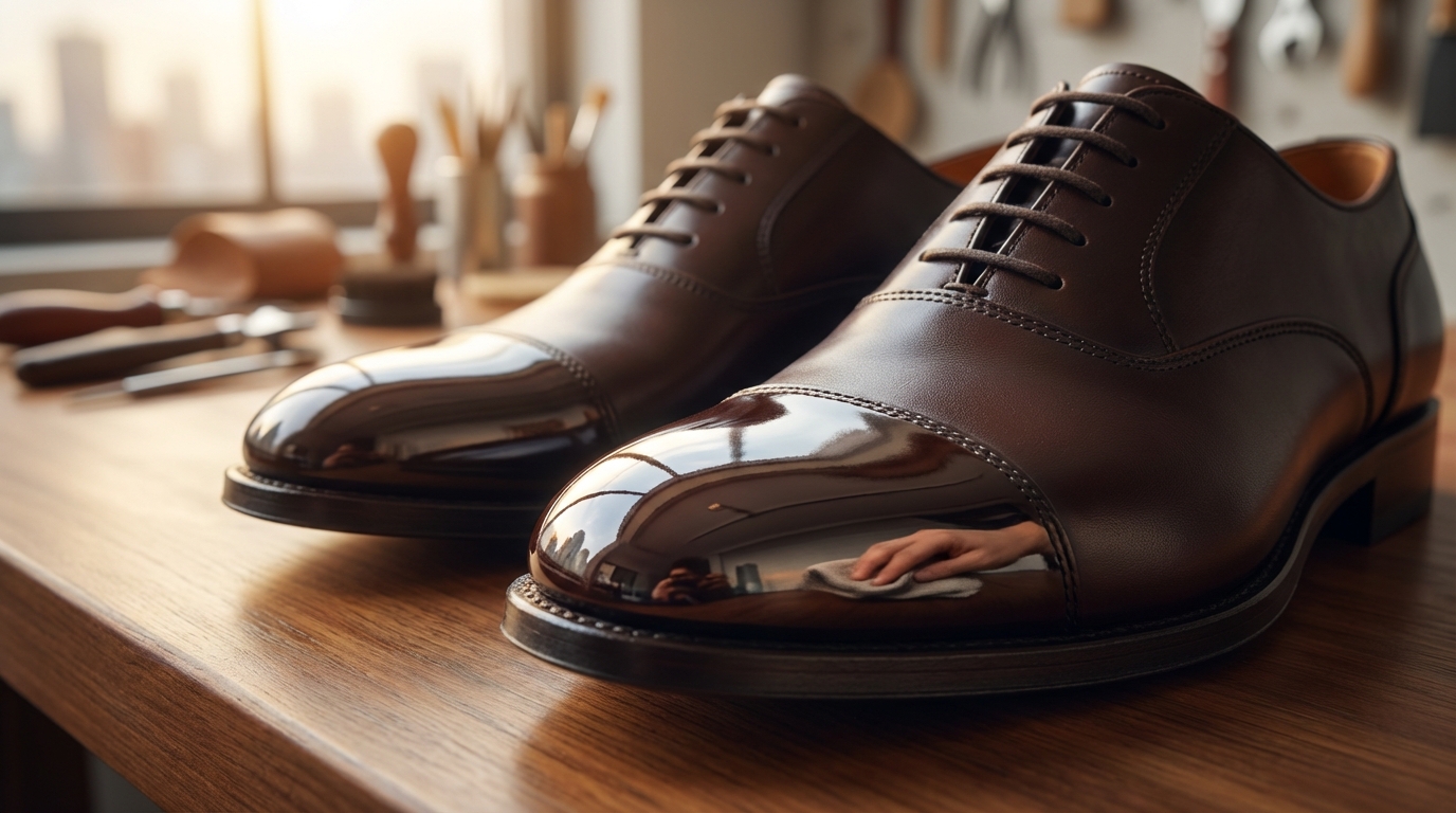 鏡面磨き（ハイシャイン）とは？革が鏡のように光る仕組み