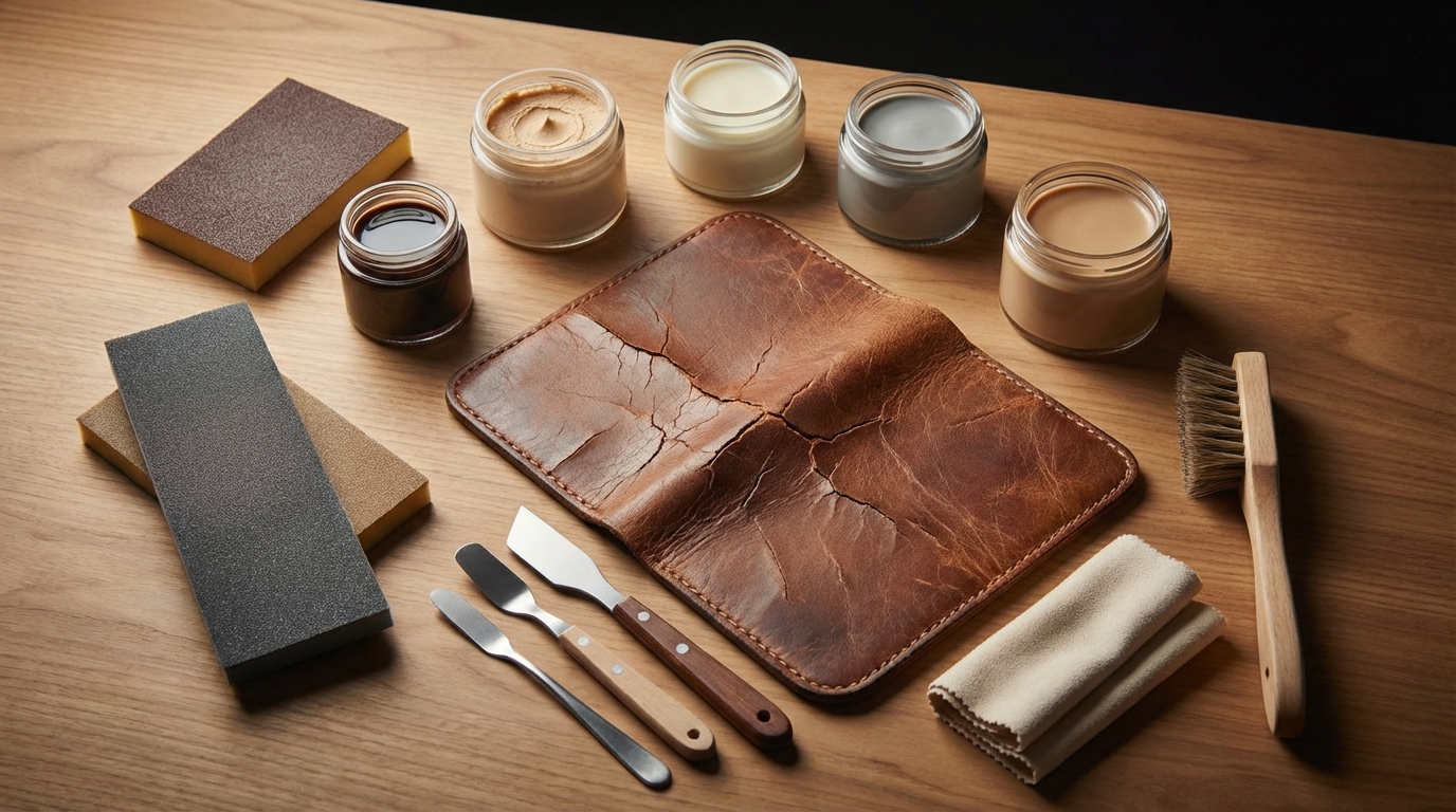 【準備編】革のひび割れ補修に必要な道具・材料一覧