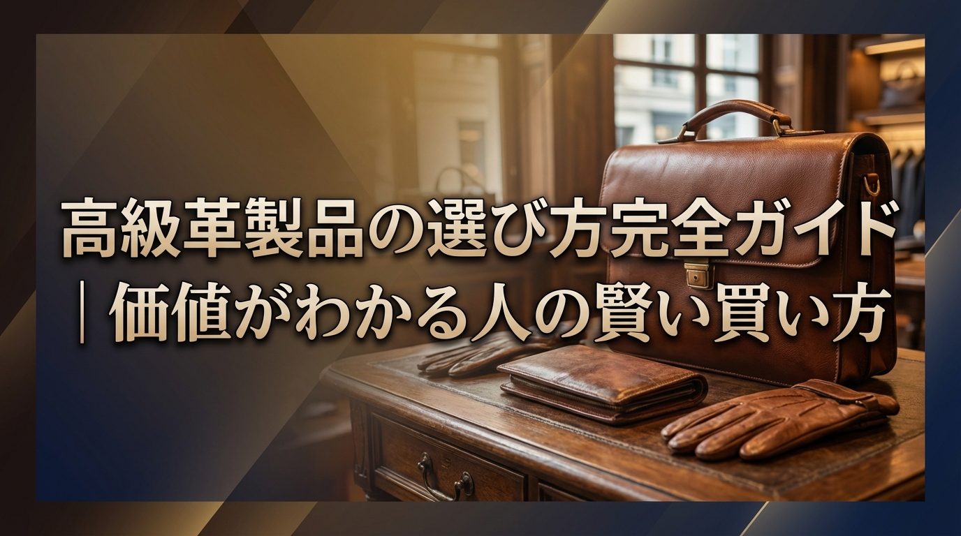 高級革製品の選び方完全ガイド｜価値がわかる人の賢い買い方
