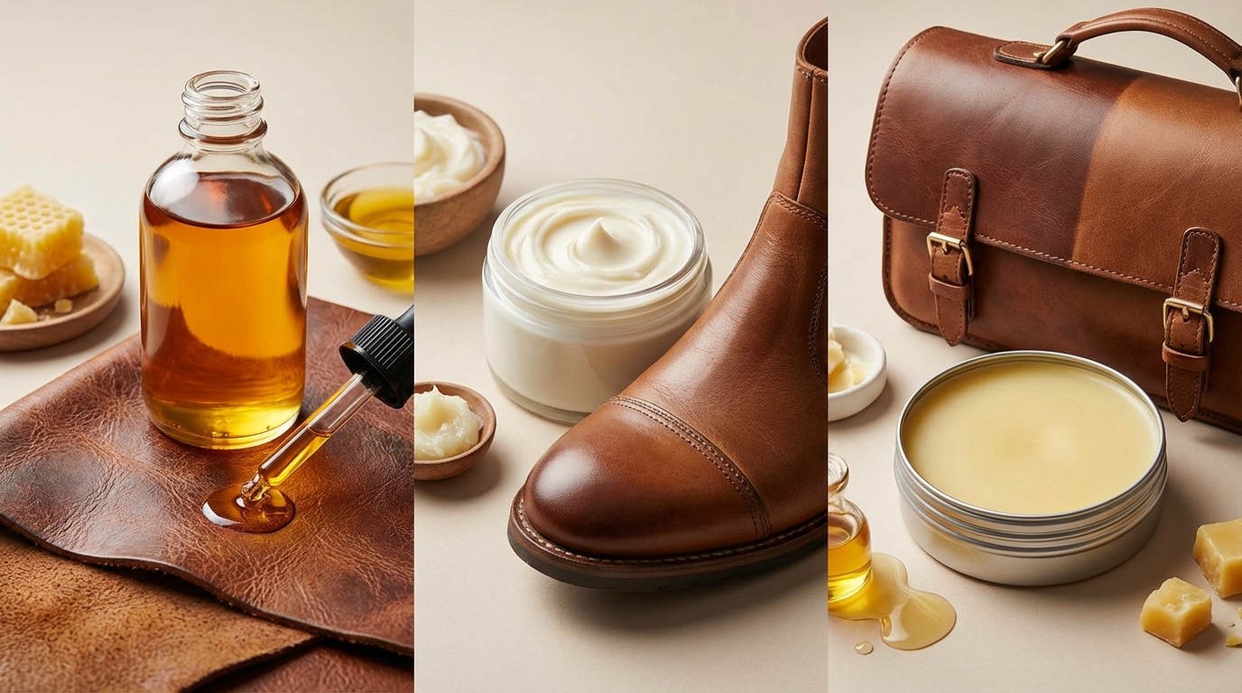革製品に使うオイル・クリーム・ワックスの違いを成分と効果で比較