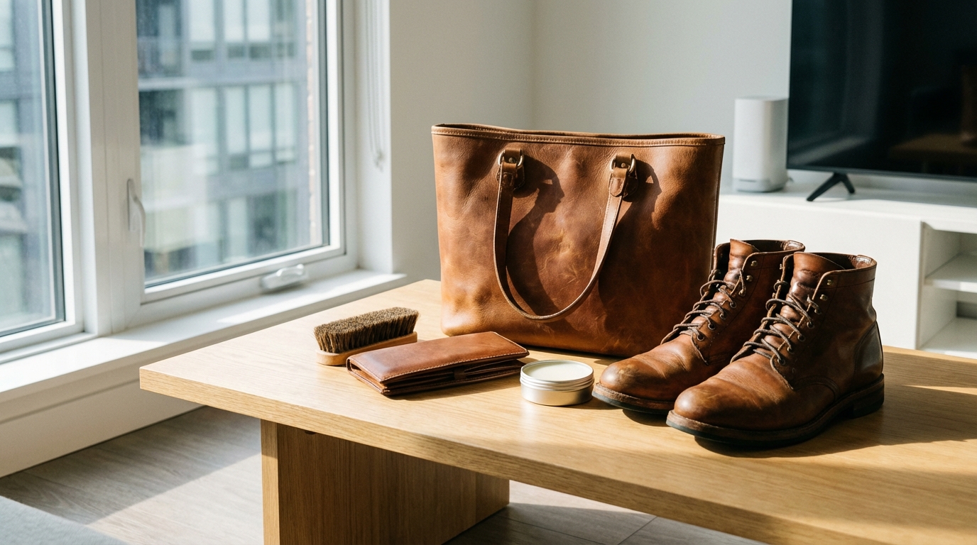 手入れが楽な革製品を選ぶという選択肢