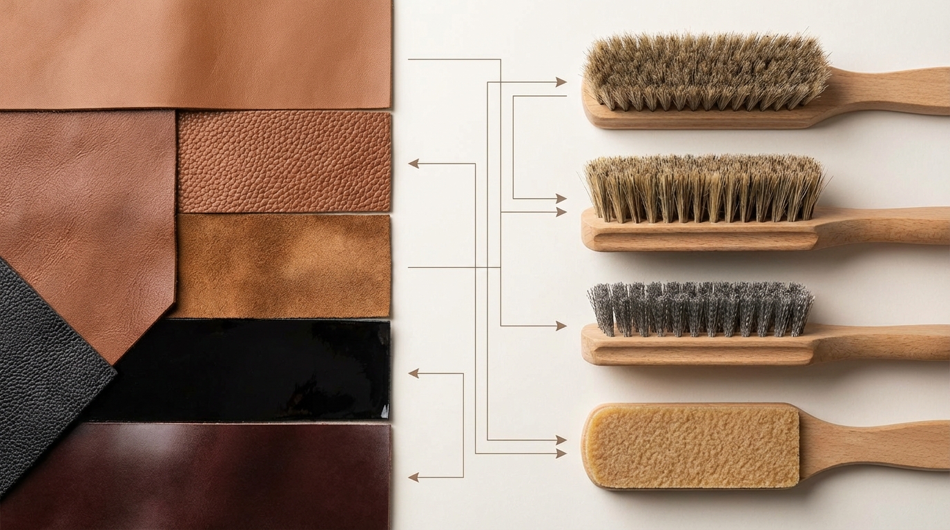 【図解】革の種類×ブラシの相性早見表