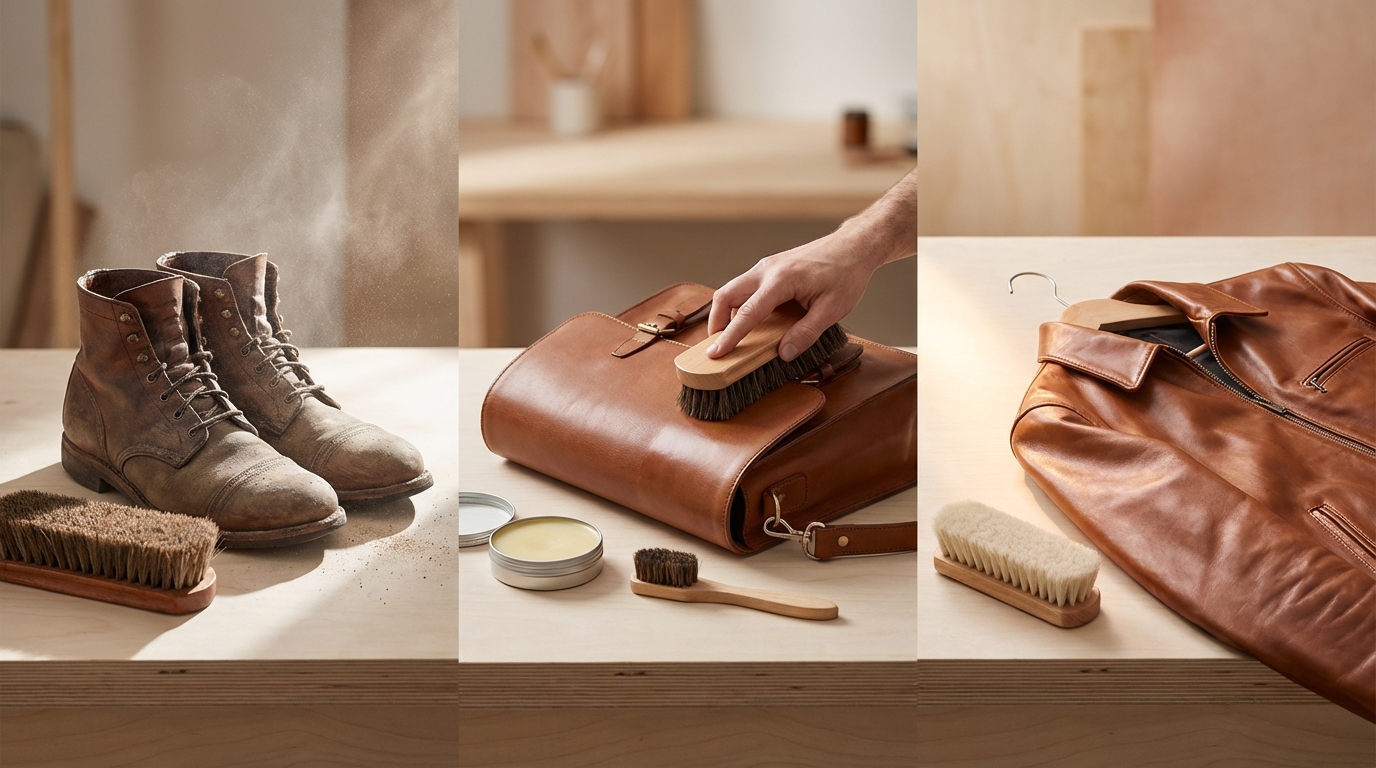 【結論】革製品ブラッシングの基本3ステップ