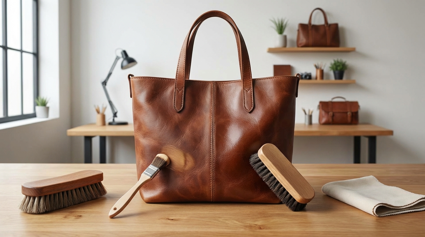 【実践】革バッグへのブラシの使い方4ステップ