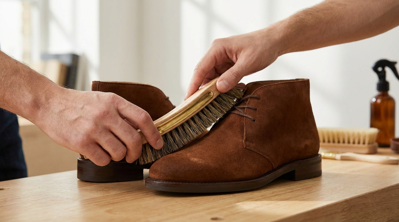 スエード・ヌバックへのブラシの使い方