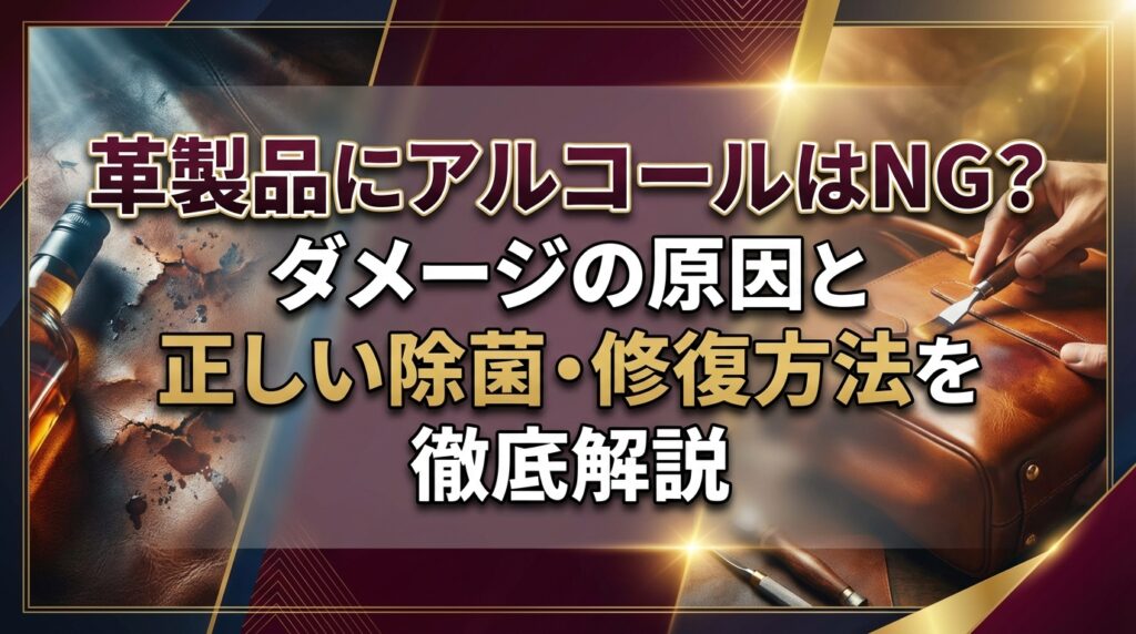 革製品にアルコールはNG？ダメージの原因と正しい除菌・修復方法を徹底解説