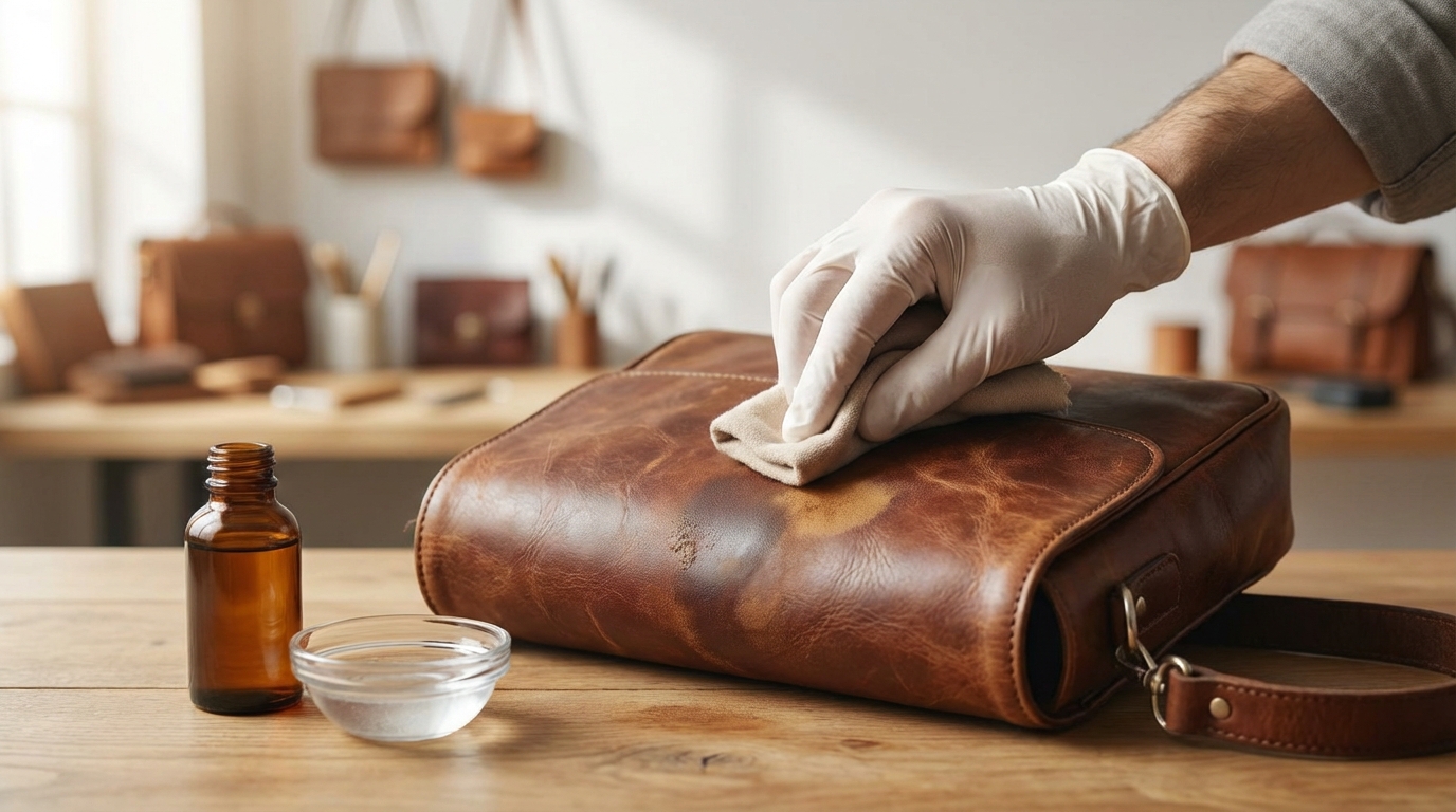 革製品のアルコールによるシミ・変色の落とし方