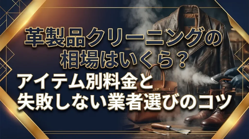 革製品クリーニングの相場はいくら？アイテム別料金と失敗しない業者選びのコツ