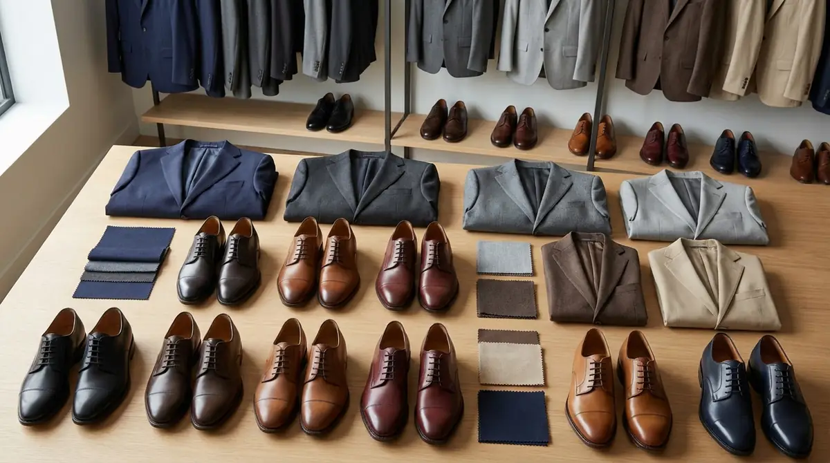 【図解】スーツの色×革靴の色|組み合わせ早見表