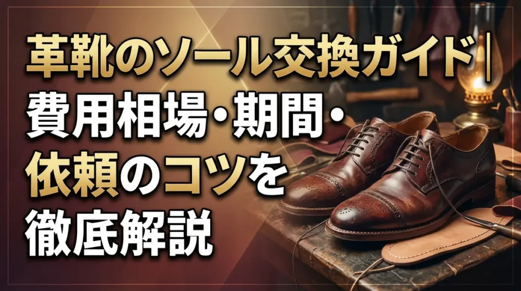 革靴のソール交換ガイド｜費用相場・期間・依頼のコツを徹底解説