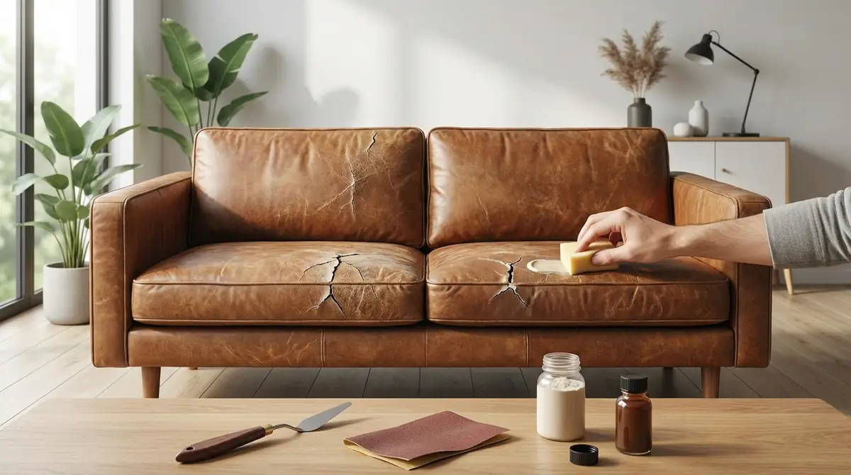 レザーソファのひび割れ補修方法|7ステップで解説