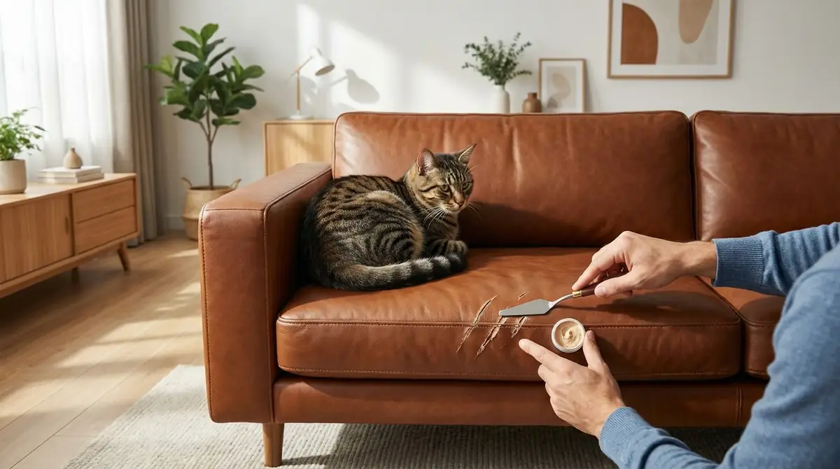 レザーソファの猫傷を自分で補修する方法