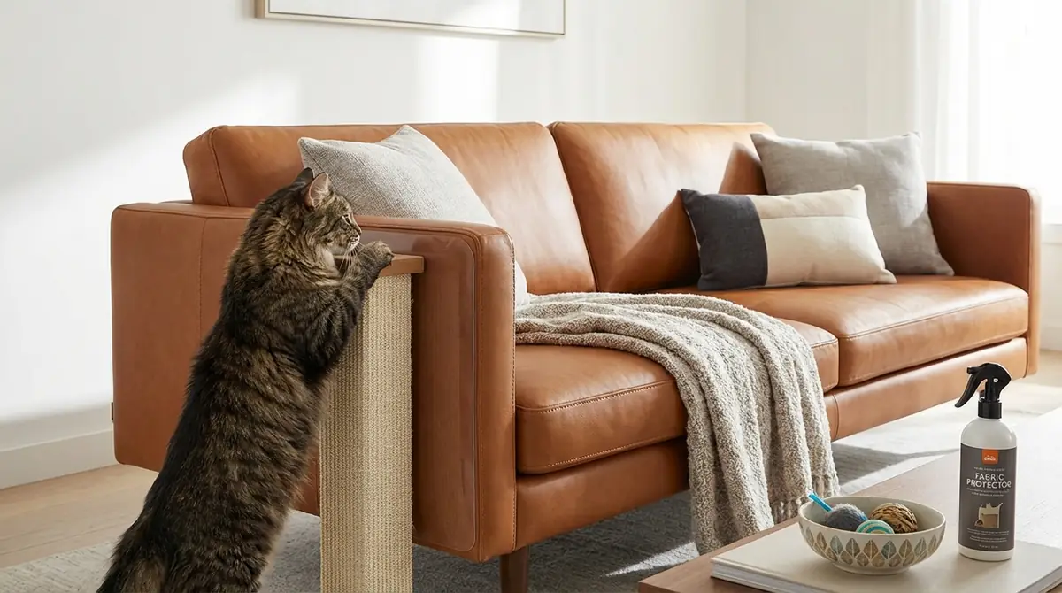 猫によるレザーソファの傷を防ぐ対策5選