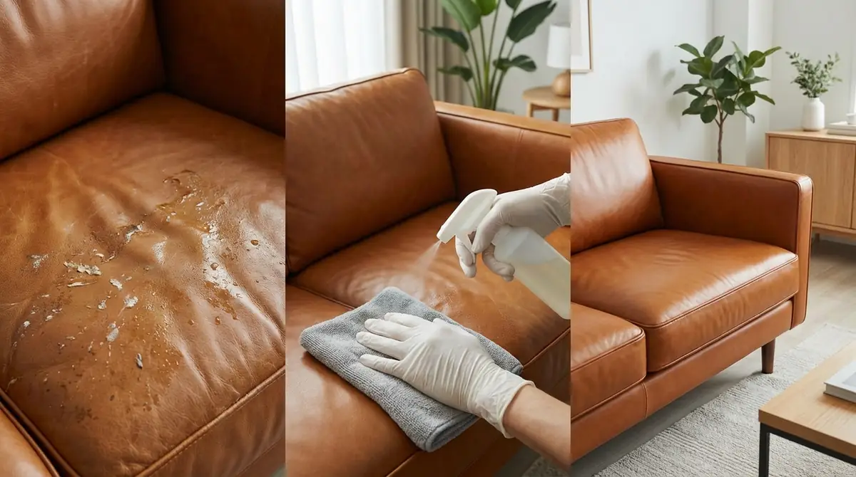 【今すぐ解決】レザーソファのべたつきを取る3ステップ