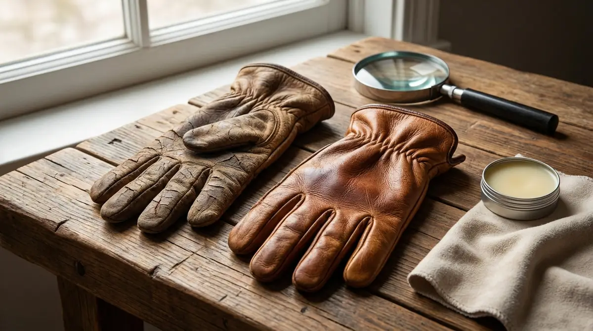 硬くなった革手袋の状態をセルフチェック|復活できる?